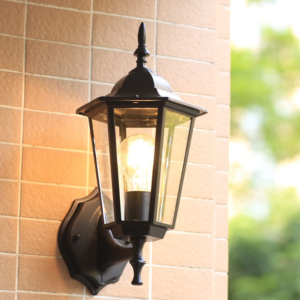 Mengjay Retro wandlamp-antieke buitenwandlamp E27 tuinlamp retro antieke wandlamp met glazen lampenkap buitenlamp waterdichte deur balkon villa