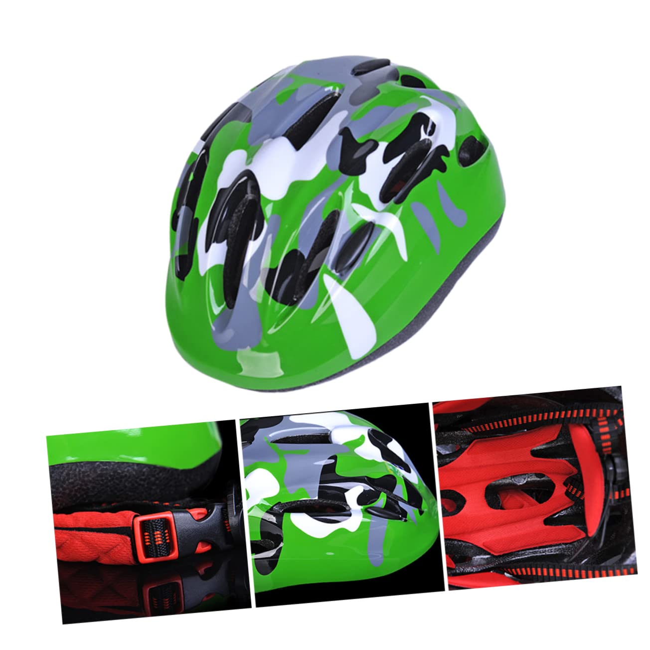 iplusmile 2 Pièces Casque Enfant Casque Roller Skating Cyclisme de vélo s de vélo Green