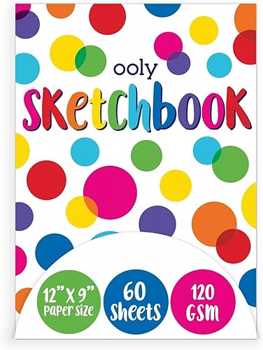 OOLY Chunkies - Bloc de dibujo de papel de 12 x 9 pulgadas de grosor, 60 páginas por bloc, papel de 32 libras (4.23 oz/m²) para dibujar, obras de