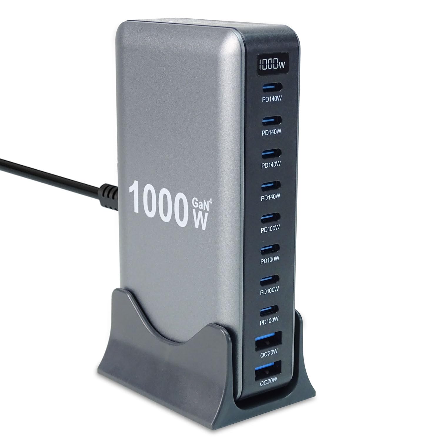 keepdrum GaN10 - Stazione di ricarica rapida USB, 10 porte, 1000 Watt