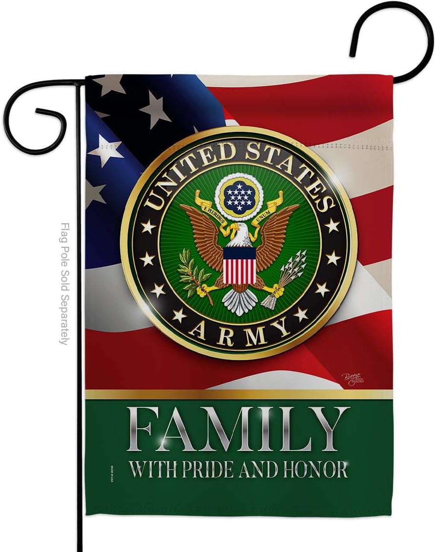 Army US Family Honor Garden Flag Armed Forces Rangers United State American Military Veteran Retire Official Small Decorative Gift Yard House Banner Double-Sided Made In USA 13 X 18.5
