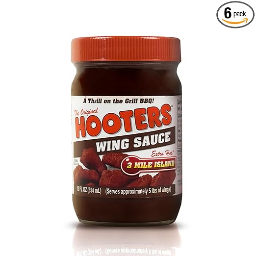 Hooters Wing Sauce, 3 Mile Island, 12 Ounce (Pack of 6)