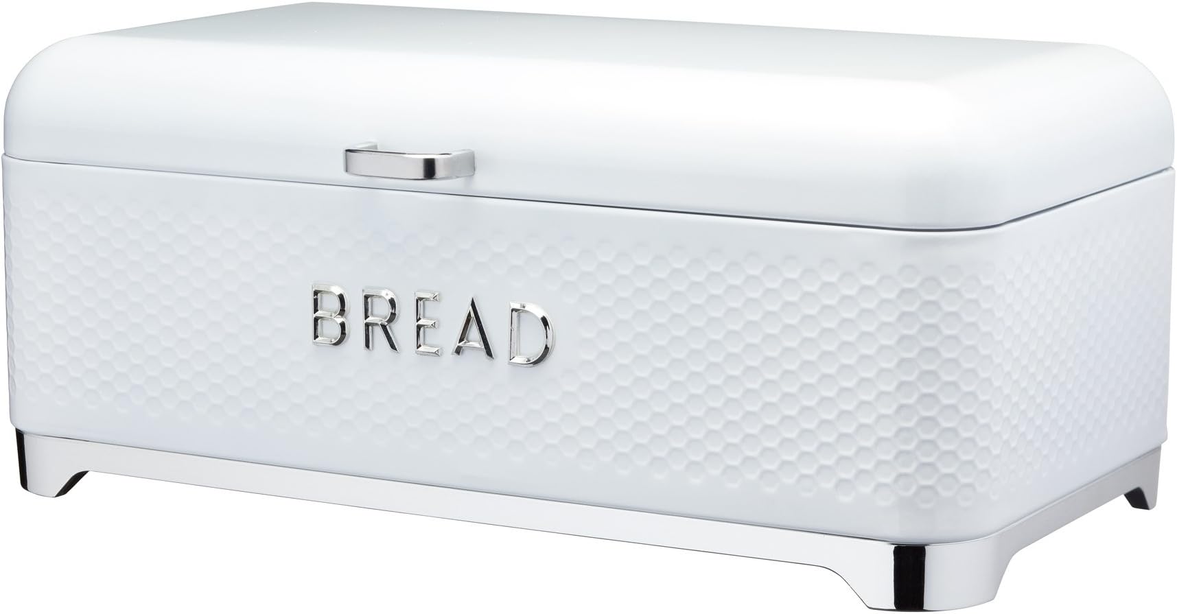 KitchenCraft LOVELLO LOVBBWHT Textured Bread Bin, 42 x 22 x 18 cm, White