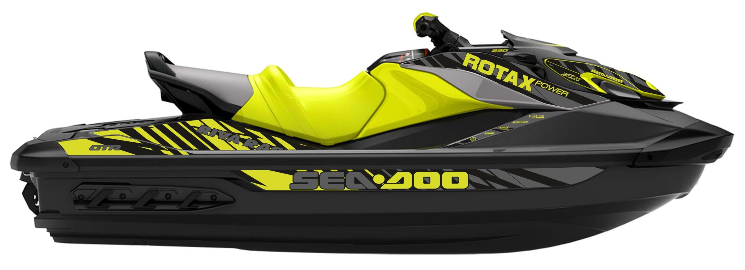 Jet Ski SeaDoo GTR 230 2020 2021 Aufkleber Set - Premium Vinyl Decals Kit Grafik mit blasenfreier Technologie Klebstoff, Jetski Sea Doo (Manta Green)