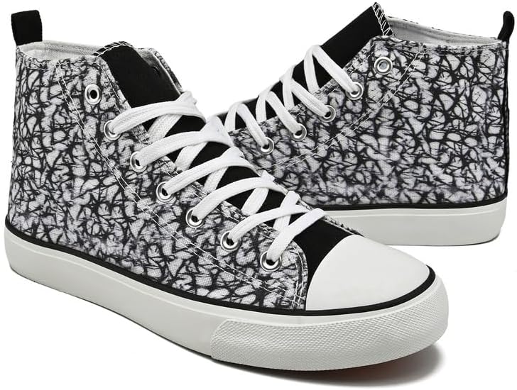 rosyclo Women's High Top Canvas Sneakers Fashion Lace-up Classic Casual Walking Shoes - Image 6