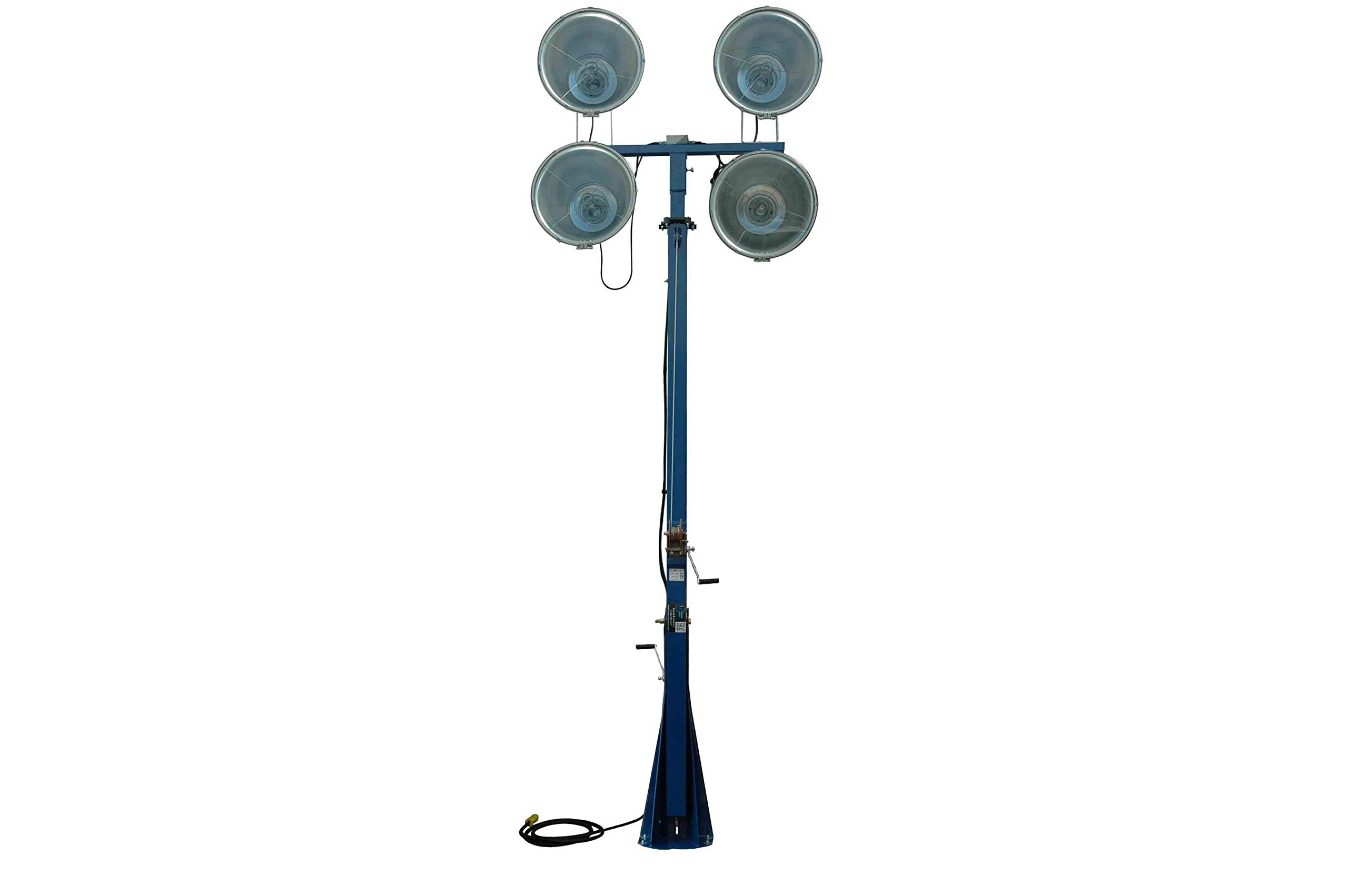 4000 Watt 16 Foot Telescoping Light Mast - Fold Over Light Tower - 360 degrees Rotating Boom - High Mast - Powder Coat Finish