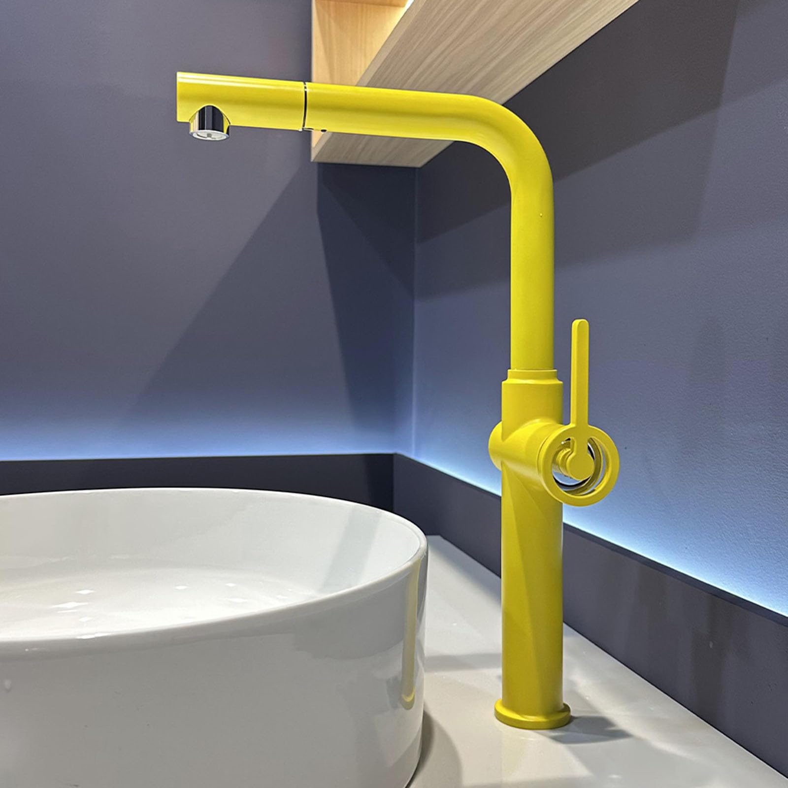 Grifo Cocina Monomando Caño Alto Extraíble 2 Modos Grifo Fregadero Cocina Rotación de 360°,amarillo