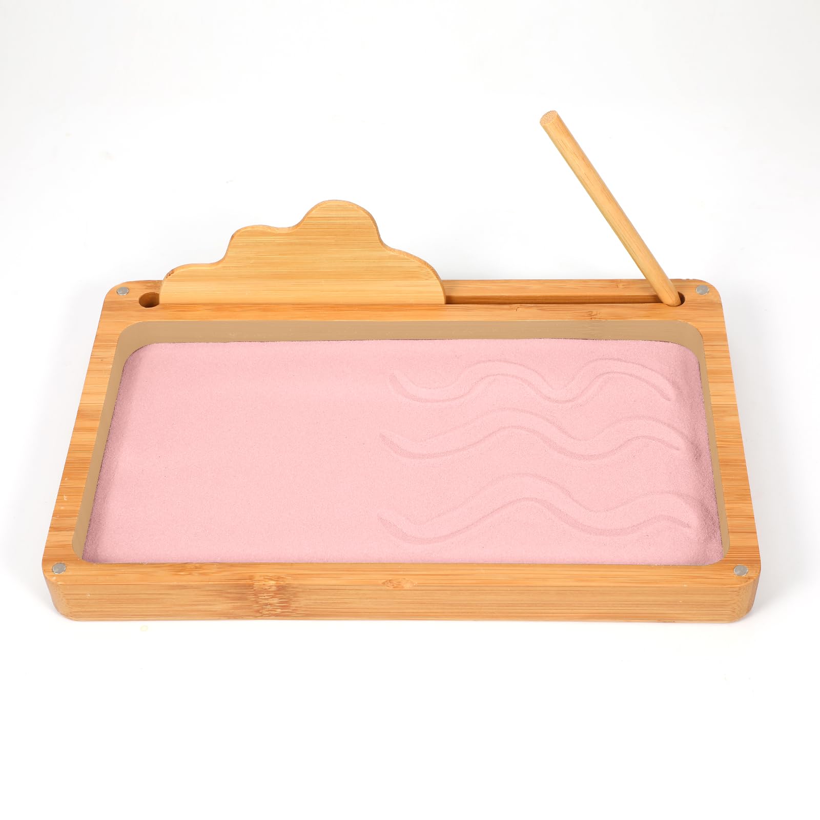 AtMini Montessori Table de Sable début d'entraînement d'écriture et de Dessin Jouet en Bois Montessori Table de Sable éducative Jouet pour Le développement Moteur précoce chez Les Enfants（Rose）