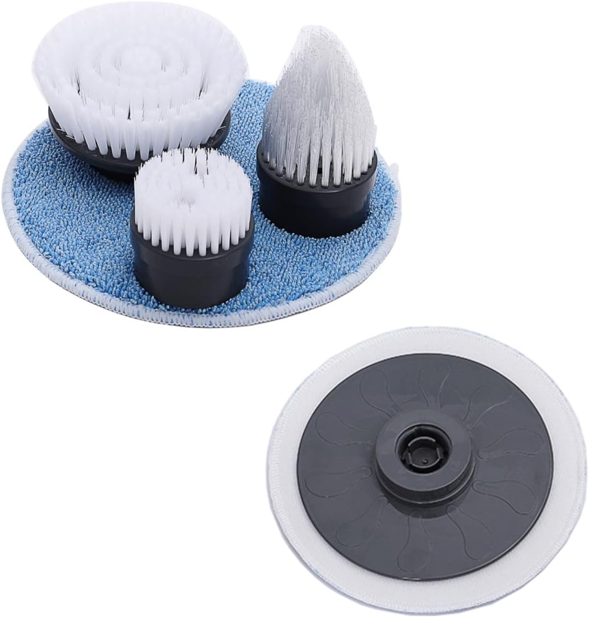 Electric Scrubber Brush for Cleaning Electric Cleaning Brush Scrubber Rechargeable Cordless Portable High Spin Scrubber Kit 4 Replaceable Cleaning Brush Heads for Cleaning Kitchen Pool Car (White)