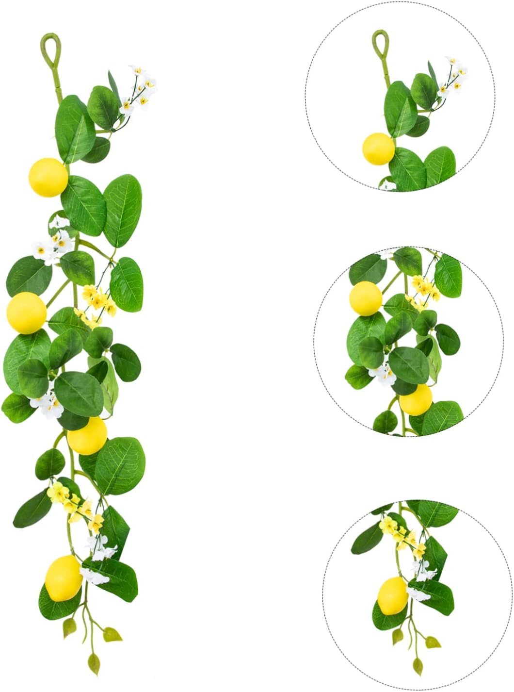 Cabilock 5pcs Artificial Lemon Garland Fake Lemon Rattan Hanging Home Decor Ornament Fall Outdoor Decor No Maintenance