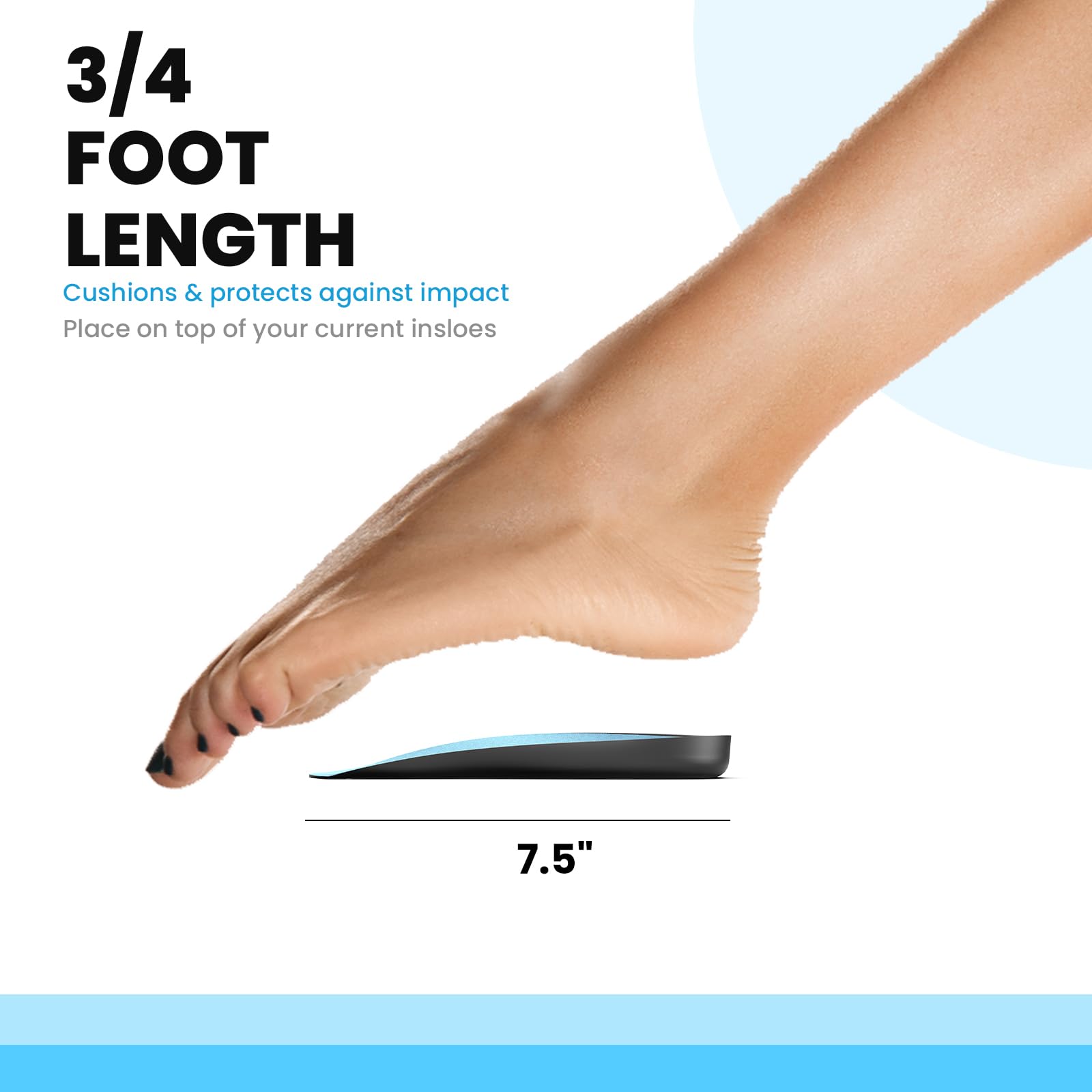 Solette Ortopediche Welnove Per Fasciite Plantare - Supporto Arco Alto, Per Dolore Piedi E Schiena - Uomo E Donna (Taglia L) - Foto 4