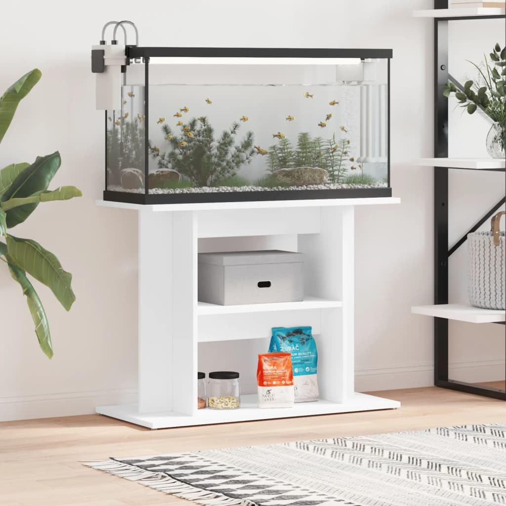 Generico Supporto per Acquario 80x35x60 cm in Legno Multistrato Bianco,Bianco,13.15kg,833575