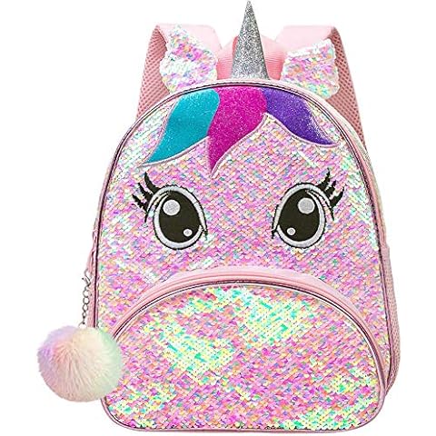 Toddler Unicorn Backpack, 12" Sequin Preschool Bookbag for Girls Cover