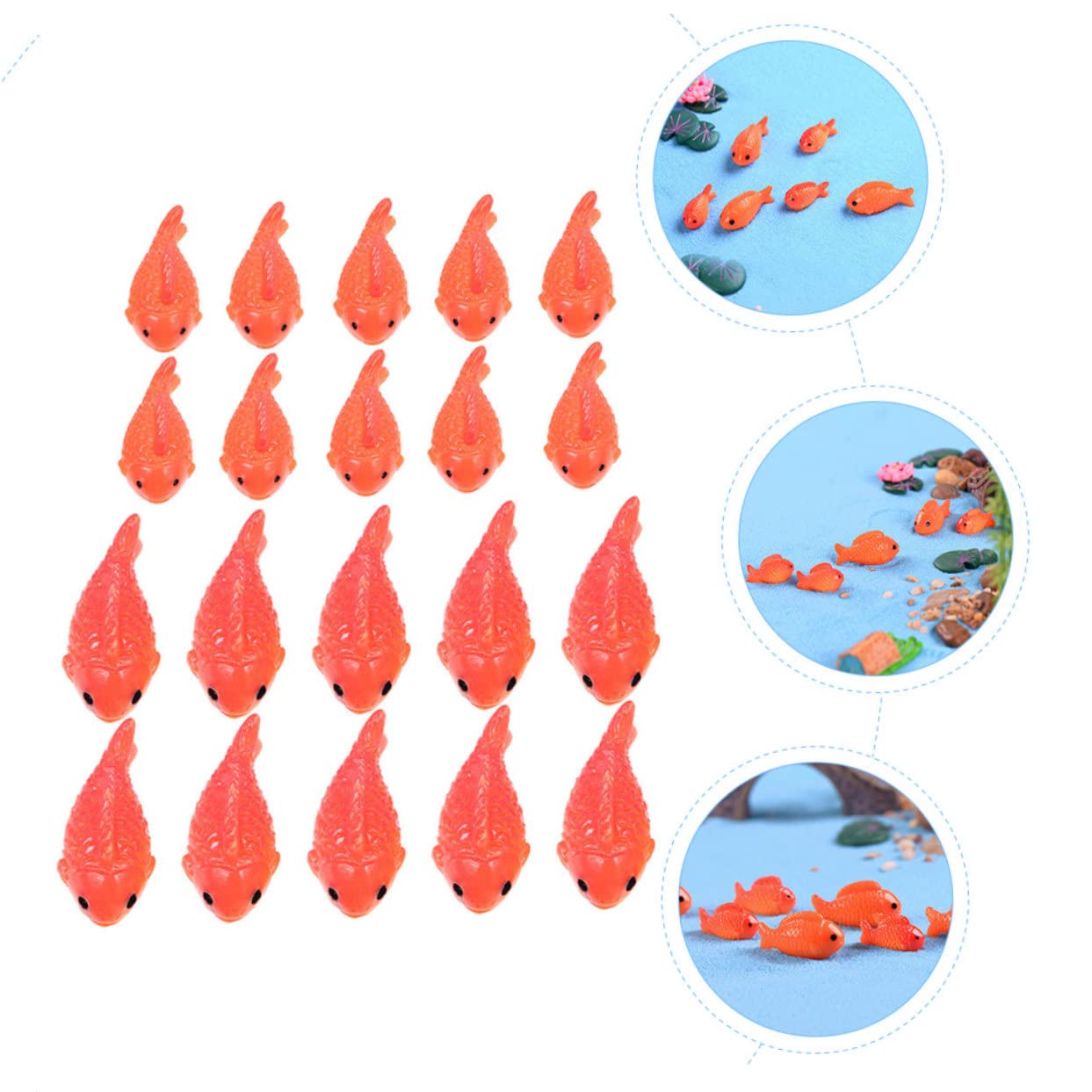120 Mini-Goldfisch-Figuren Aus Harz – Für Feengarten, Puppenhaus, Diorama