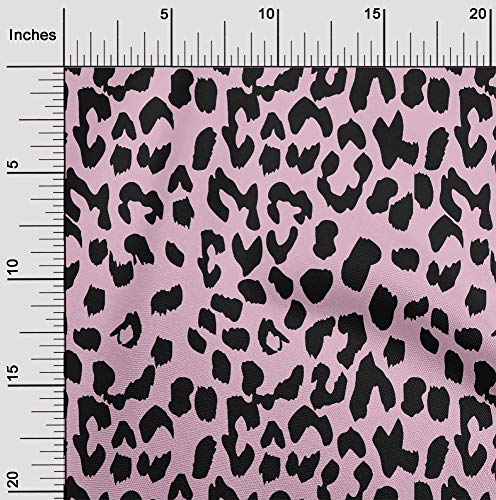 oneOone Viscose Chiffon Blush Pink Fabric Leopard Animal Skin Sewing Material Print Fabric by The Yard 42 Inch Wide