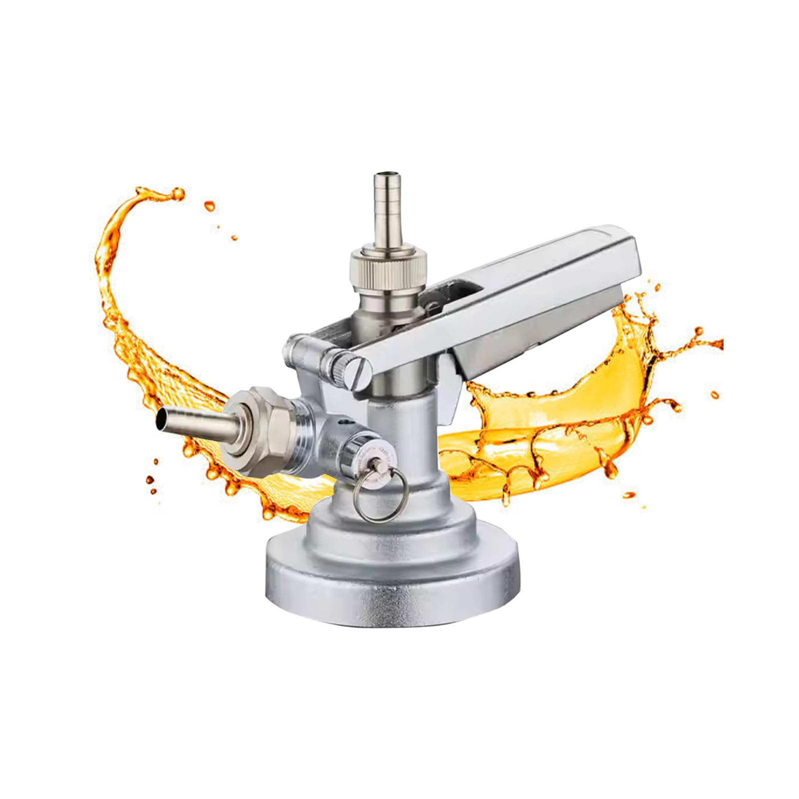 Dispensador Cerveza de Acero Inoxidable, Tipo F Acoplador de Barril, Kegerator de Cerveza de Barril con Válvula de Alivio de Presión, para el Hogar, Bares