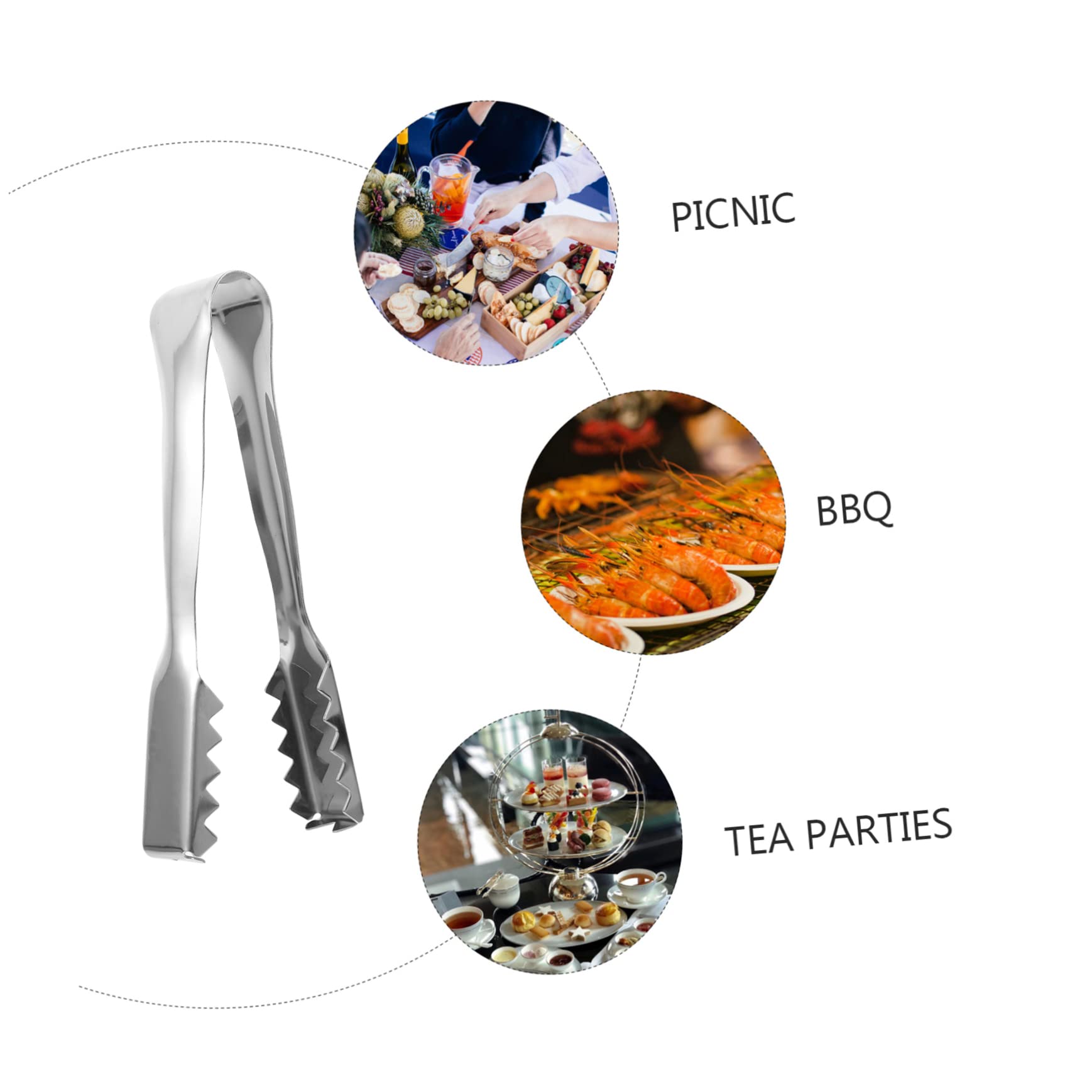 OUNONA 2Pcs Portable Fruit Tongs with Serrated Edges for Ice Cubes and Sugar Clamps Easy to Clean and Lightweight for Household Use and Parties