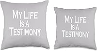 Vista 3 de DesignsByKelley Best Wishes Fast Recovery Gifts Almohada inspiradora con texto en inglés "My Life is A Testimony Fait", 16 x 16 pulgadas, multicolor