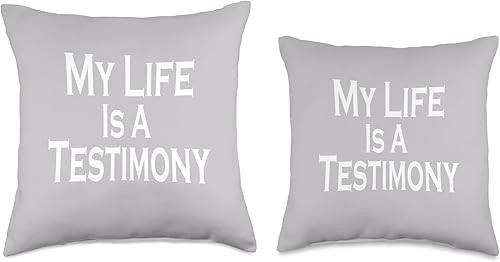 Miniatura 3 de DesignsByKelley Best Wishes Fast Recovery Gifts Almohada inspiradora con texto en inglés "My Life is A Testimony Fait", 16 x 16 pulgadas, multicolor