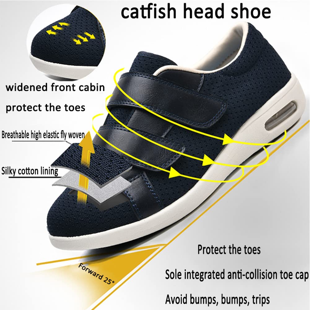 Zapatos Ortopédicos Diabéticos Mujeres Ajustable Edema Zapatos Hinchados Transpirables Antideslizantes Zapatos para Caminar para Mayores Zapato Vendaje Ortopédico,Caqui,38EU
