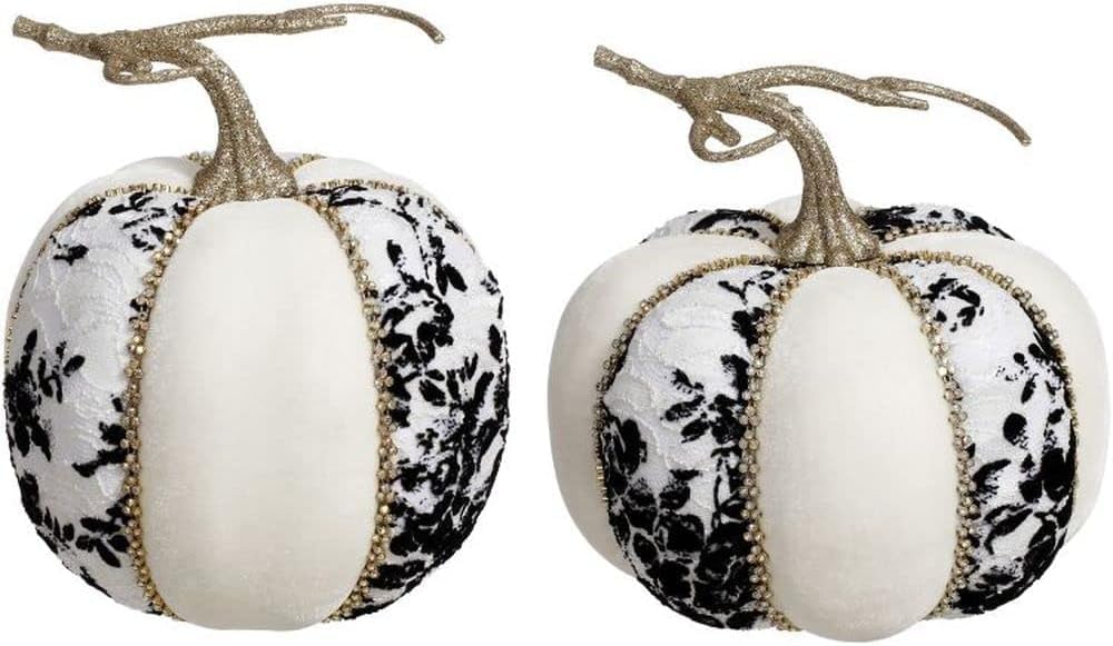 Citrouille noire et blanche Mark Roberts : finie la décoration d'Halloween banale et kitch