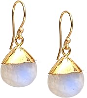 Vista 85 de Gempires - Pendiente de gancho de pera natural, pendiente de meditación, joyería hecha a mano, regalo para ella Yaxaite