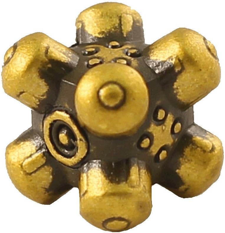 1 (One) Single Solid Metal Italian Dice - Yellow Barrier (Die-Cast Designer Six-Sided Die / d6)