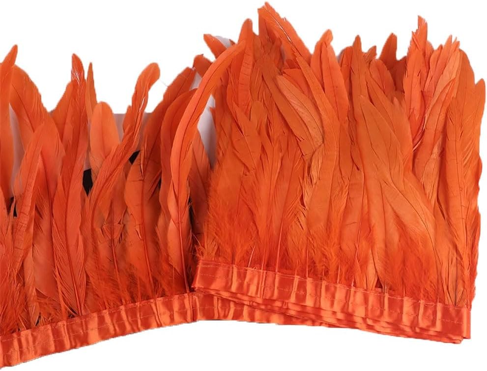 10 Meters Rooster Tail Feathers Trim 25-30 Cm Coque Feathers Trimming for Handiwork Crafts Dress Skirt Fuchsia 10 Meters