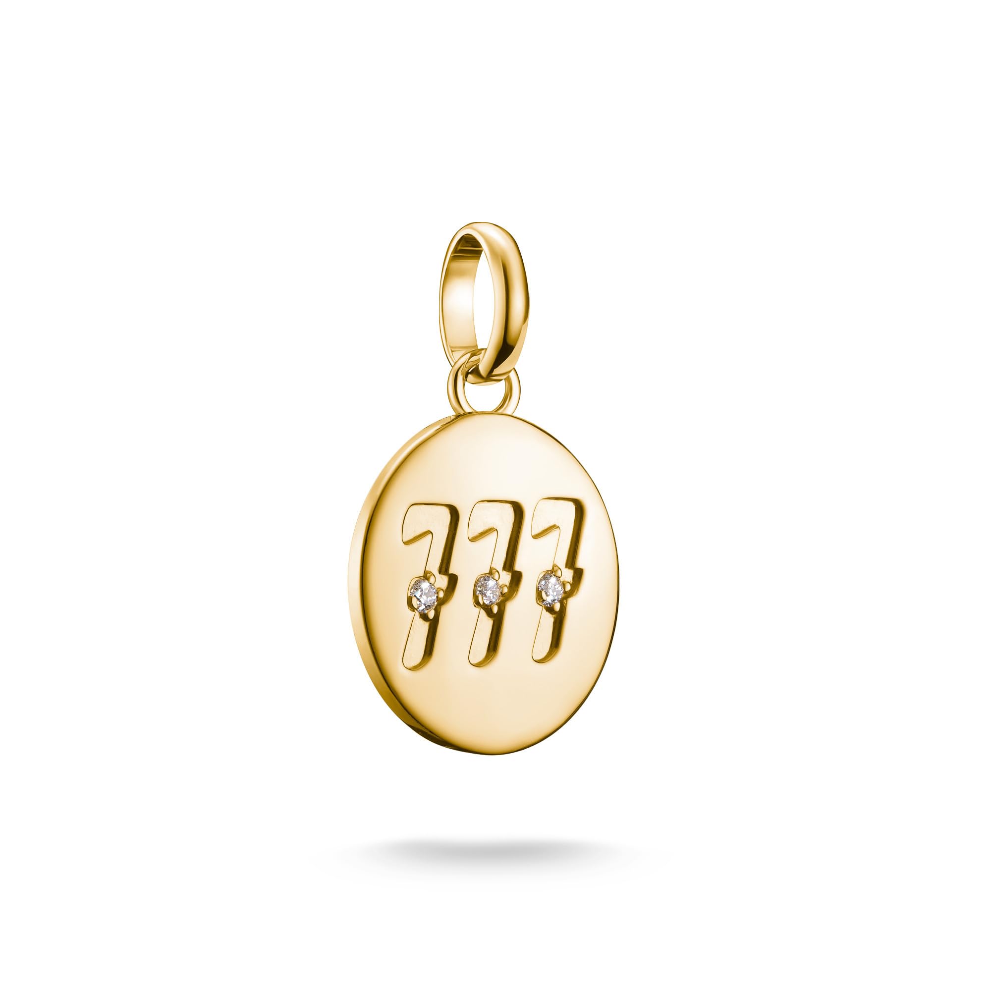 Thomas Sabo Charm Club Connect CC1254-414-14 Angel Number 777 Pendant with 18 Carat Gold Stones Recycled 925 Silver