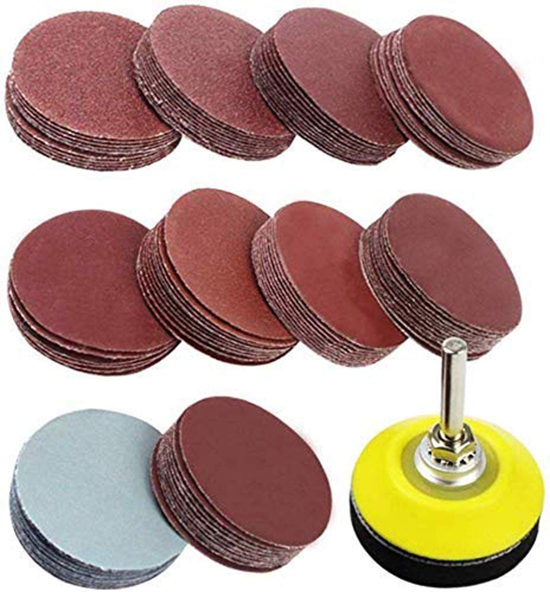 DIY Crafts Pack Of 50 Pcs, Sand Paper + Backer Pad + M10 Nut, 3'' inch Sandpaper Disk with 3'' inch Backer Pad M10 Drill (Pack Of 50 Pcs, Sand Paper + Backer Pad + M10 Nut)
