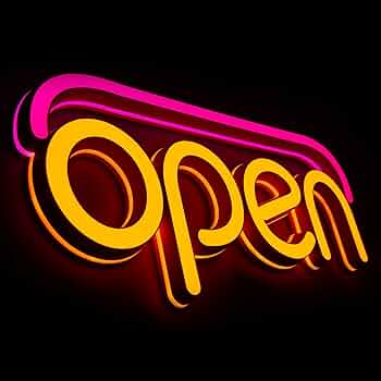 Amazon | Anrookie LEDオープンサイン ビジネス用 22 x 13インチ