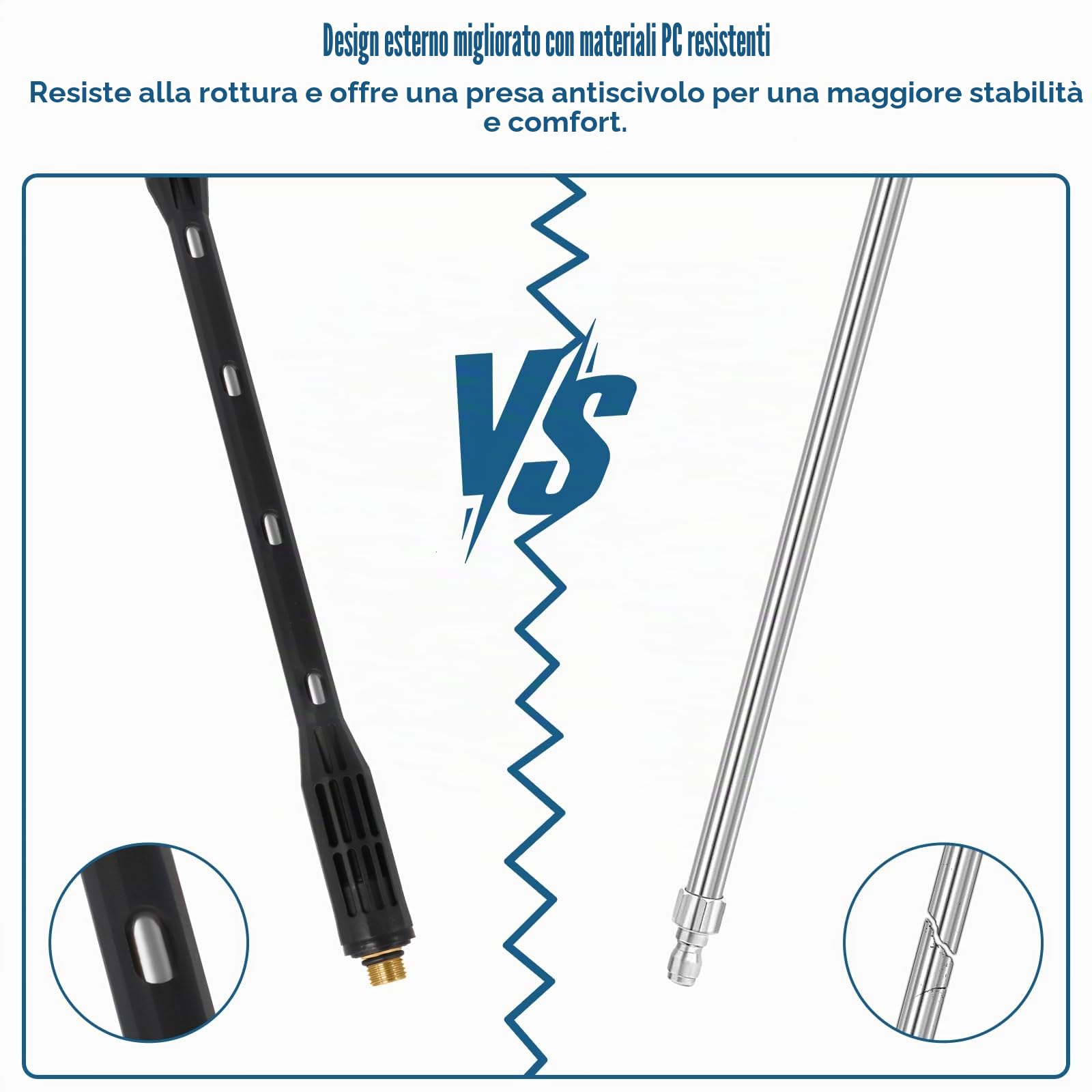 Prolunga per idropulitrice Karcher compatibile con serie K2-7, 10 pezzi per grondaie, accessori 6 punte Gekufa