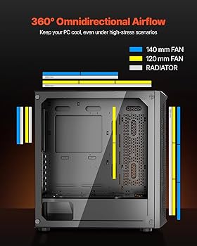 Amazon.com: VEVOR PC Gaming Case, Full-Tower, Computer Case