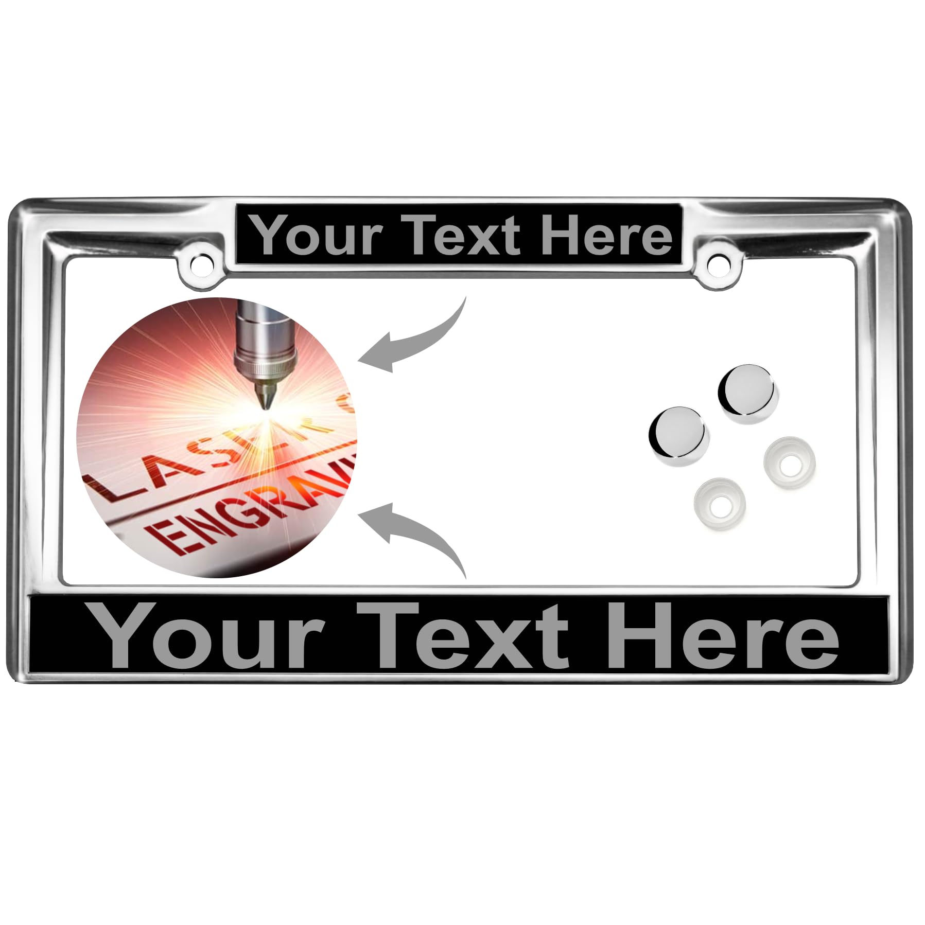 Custom Personalized Heavy Duty Chrome Metal Car License Plate Frame with Free c - Picture 109 of 132