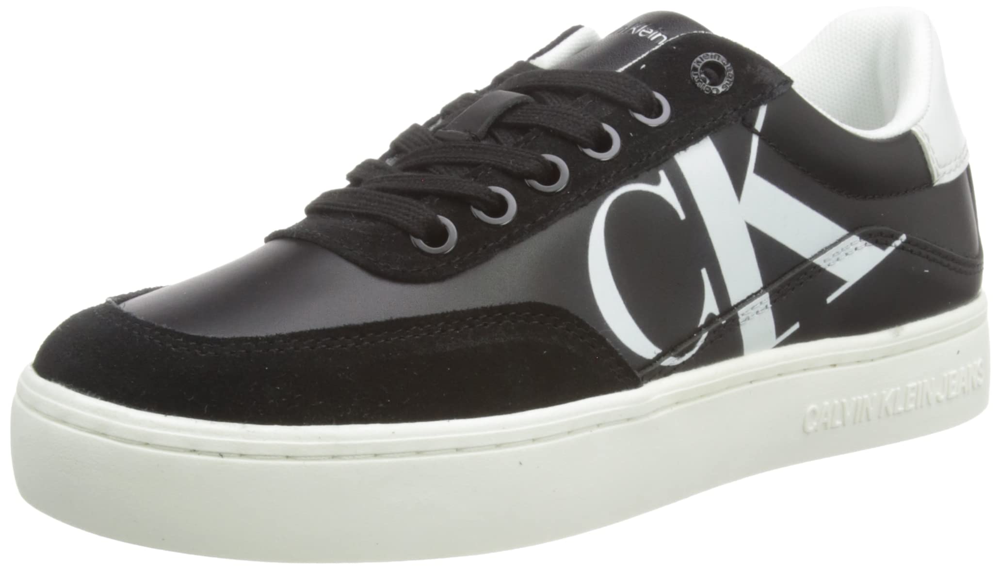 Calvin Klein Jeans Mujer Sneaker con suela cupsole Zapatillas, Negro (Black/Bright White/Silver), 37 EU