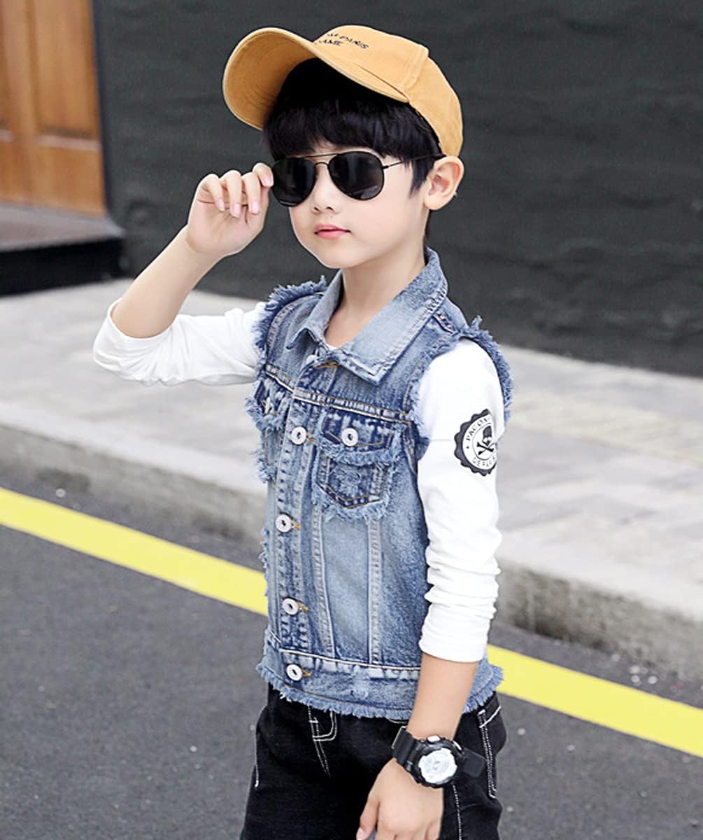 NABER Kids Boys' Sleeveless Outerwear Denim Vest Age 4-13 Years | Boys denim vest