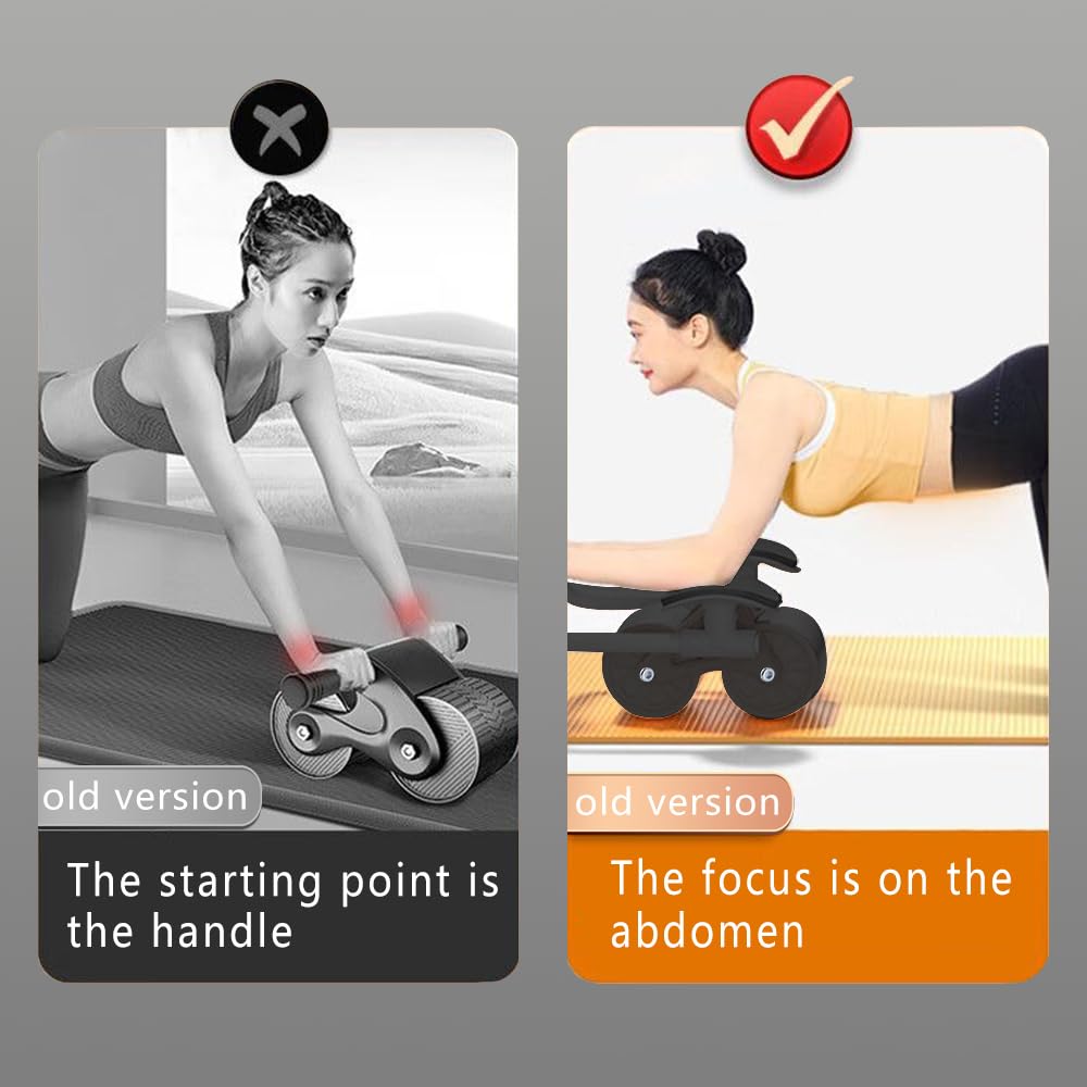 Roue Abdominale 4D Avec Support Coude - Rouleau D'exercice Abdo, Retour Automatique, équipement Fitness Maison