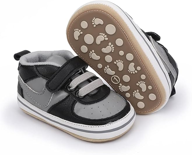 Clowora Unsex Baby Shoes Boys Girls Infant Sneakers Non-Slip Soft Rubber Sole Toddler Crib First Walker Lightweight Shoes