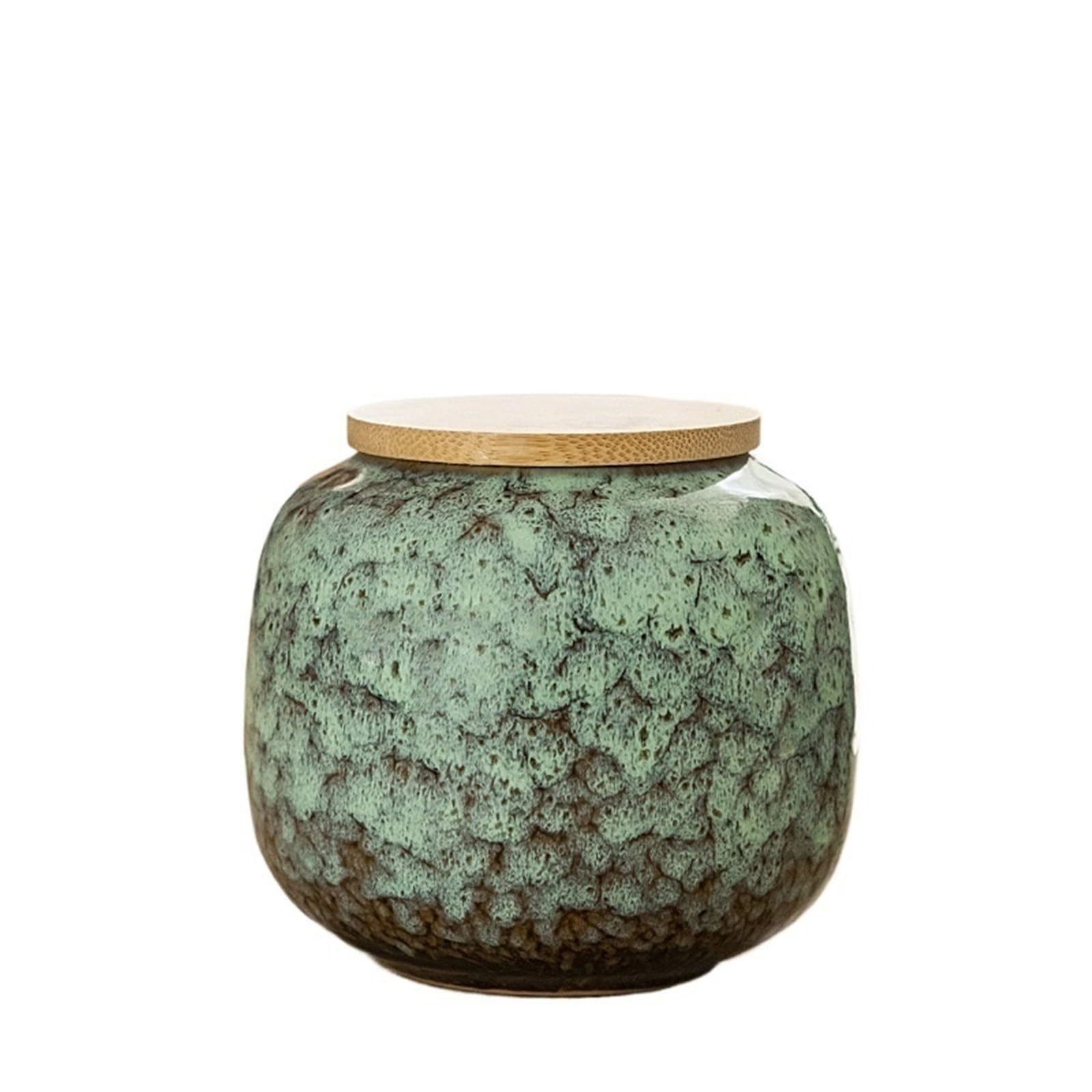 Yanrose Green Storage Jars Cookie Jar Small Jars With Lids Tea Jar Ceramic Retro Tea Tins Cans Canister Caddy(Green)
