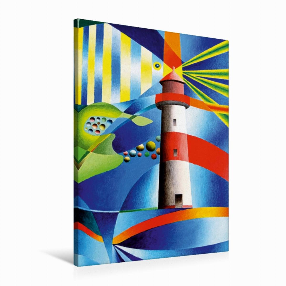 Premium Textil-Leinwand 60 x 90 cm Hoch-Format Leuchtturm List Ost, Sylt | Wandbild, HD-Bild auf Keilrahmen, Fertigbild auf hochwertigem Vlies, Leinwanddruck von Gerhard Kraus