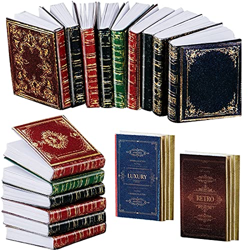 24 Pieces 1:12 Scale Miniatures Dollhouse Books Assorted Miniatures Books Dollhouse Mini Books Dollhouse Decoration Accessories Doll Toy Supplies for Christmas Pretend Play (Printed Style)