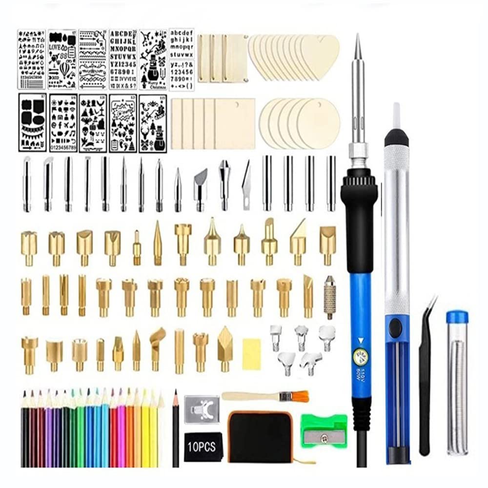 DEONG 121Pcs Soldering Iron Kit Professional Woodburning Tool with Soldering Iron, Embossing Carving Soldering Tips