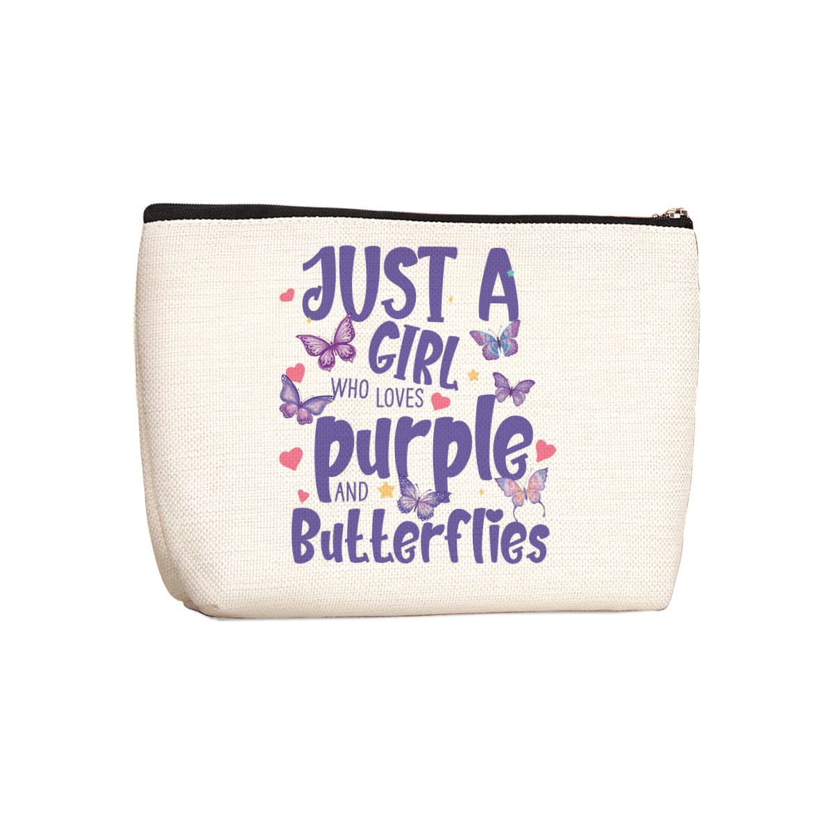 Wenboco Purple Gifts for Women - Butterfly Accessories Makeup Bag, polychromatic237, 9.7"W x 7"H