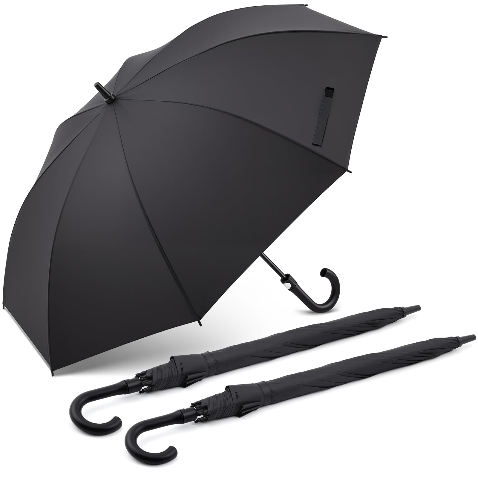 Weewooday 2 Ombrelli Golf 54 Inch Large Apertura Automatica Ombrello Sportivo Resistente al Vento Ombrelli Pioggia Antivento Protezione UV Impermeabile