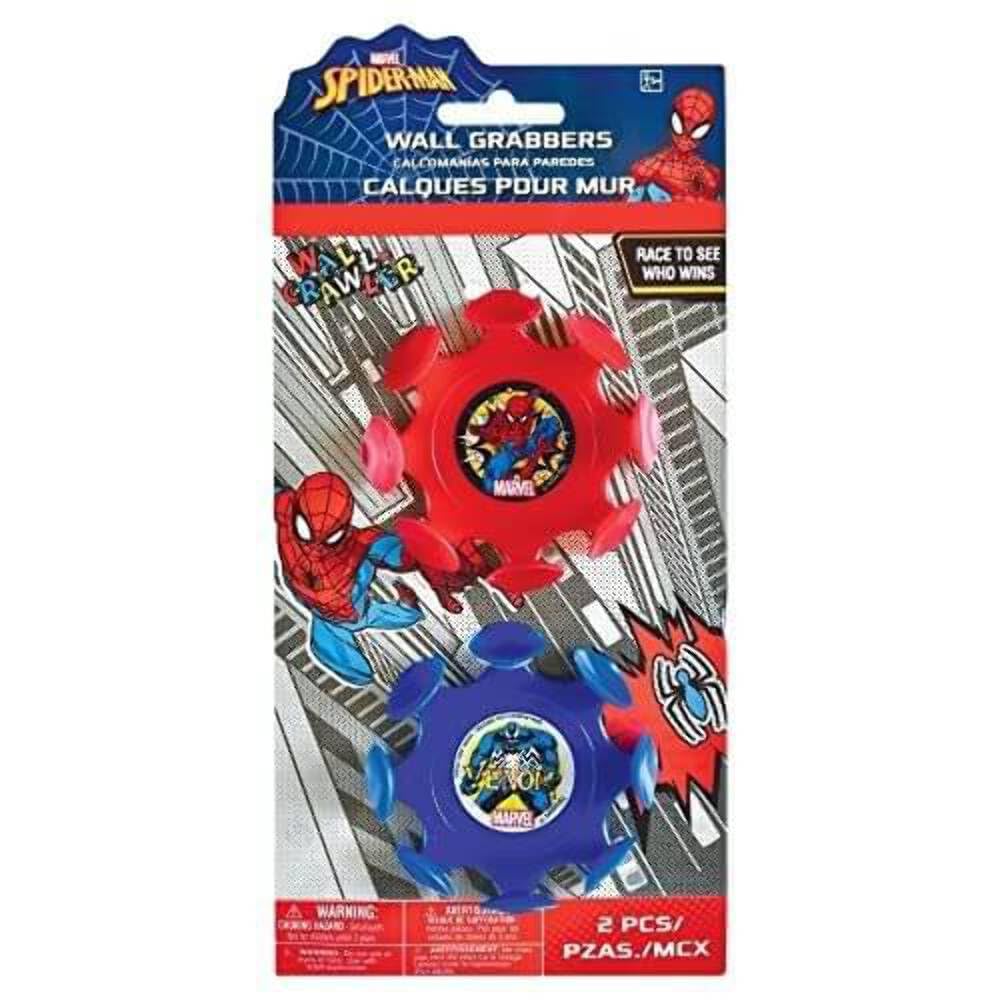 Spider-Man Red Plastic Wall Grabber - 3" (Pack of 2) - Ideal Home Decor & Party Fun