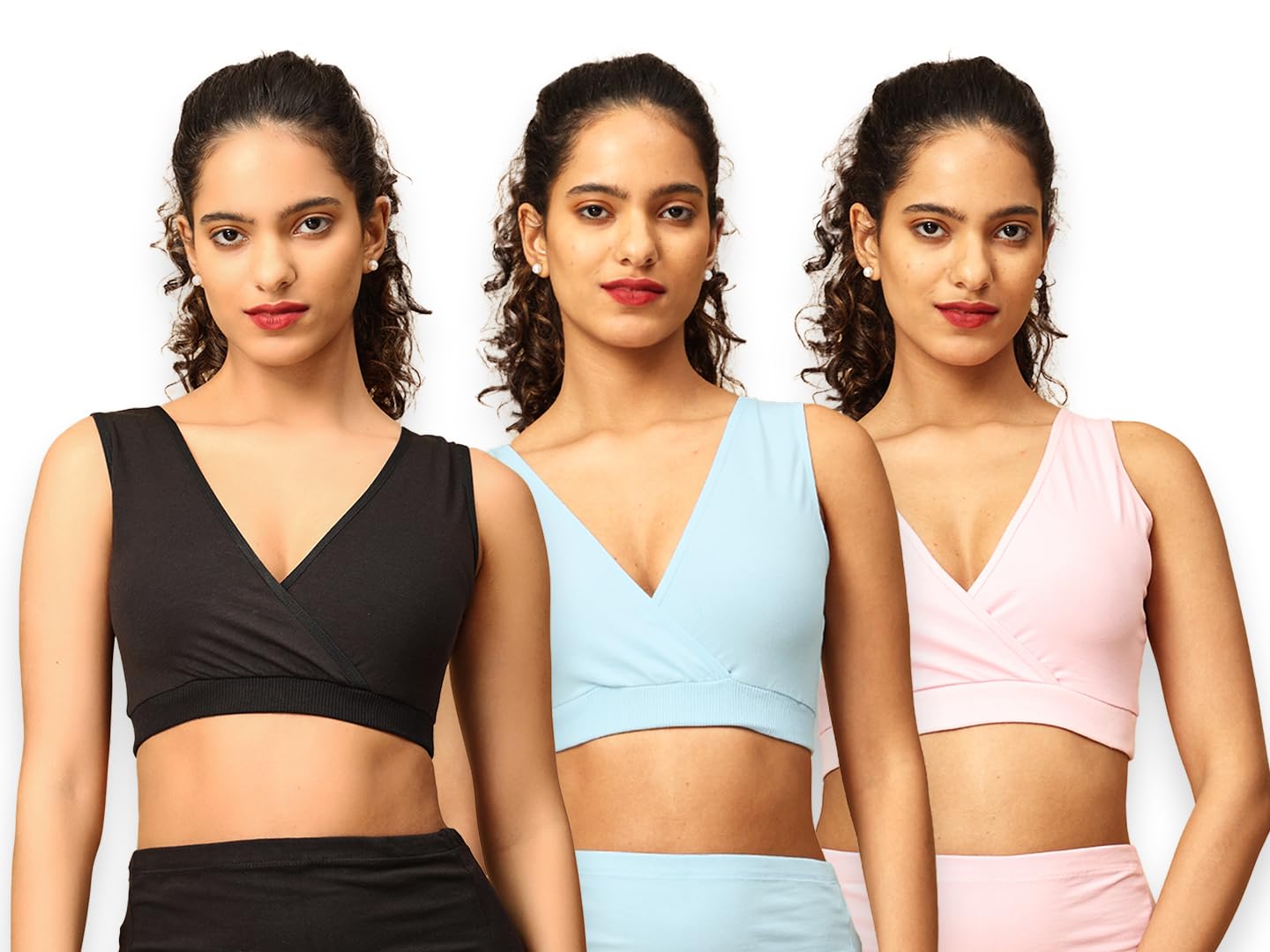 The Mom Store Women's Cotton Maternity and Nursing Sleep Bra Sweat Resistant Convenient Feeding-Combo Pack-image-23