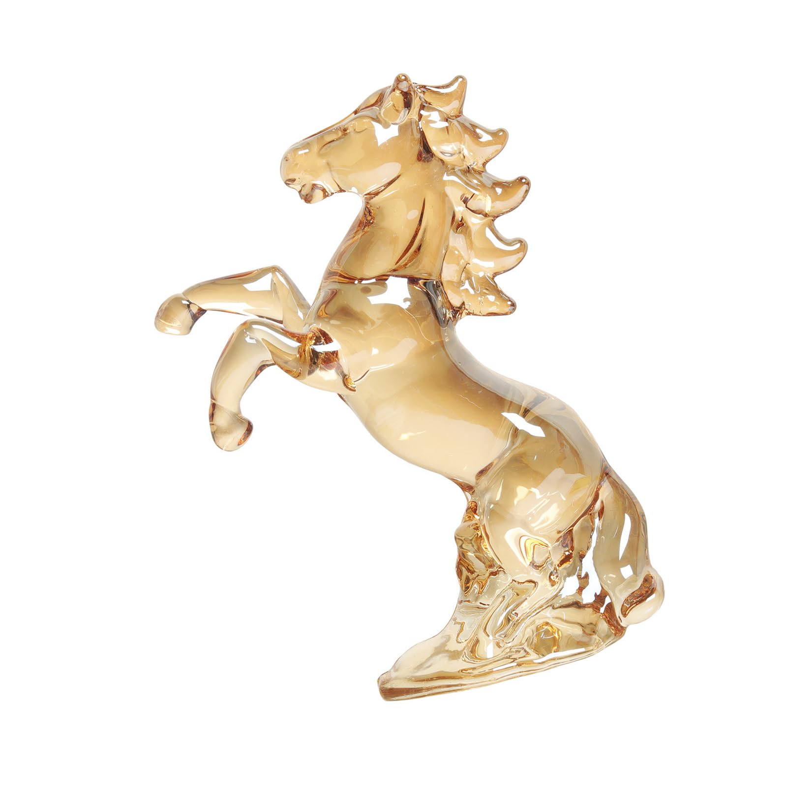 YROHGKPN Standing Crystal Horse Sculpture Collectible Figurine Feng Shui Ornament for Table Top Decor Glass Horse Statue