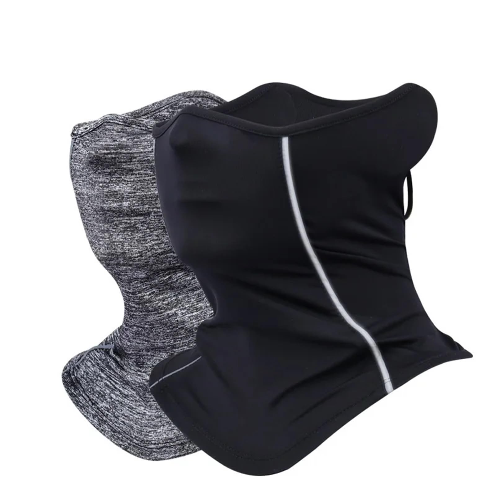 Fahrradmaske 2 Stück Sturmhauben, reflektierendes Streifen-Design, Eisseide, Halsmanschette, Outdoor, Motorrad, Radfahren, halbe Gesichtsmaske Fahrrad Maske Sommer(Black)