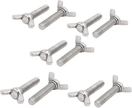 X-DREE M10x45mm 1.5mm Pitch 201 Stainless Steel Wing Bolt Butterfly Screw 10pcs(M10x45mm 1.5mm Pitch 201 Tornillo de mariposa de acero inoxidable