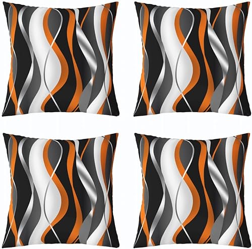 Miniatura 4 de Juego de 2 fundas de almohada geométricas suaves de 22 x 22 pulgadas, fundas de cojín geométricas suaves para sala de estar y dormitorio, fundas